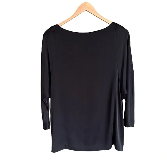 Theory Silk Blend Blouse Black Mathel Eternity size L - Picture 2 of 9